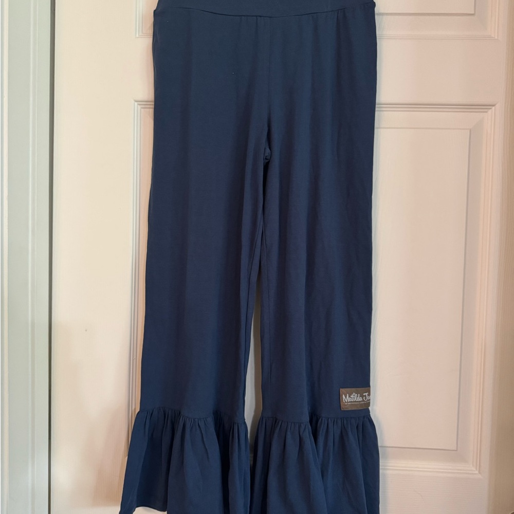 Matilda Jane Navy Ruffle Ankle Pants